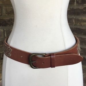 HOBO Belt S Leather Wide Brown Hippie Boho